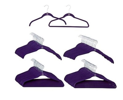 The JOY Huggable Hangers 100-piece Anti-Microbial ~Purple/Chrome Clean Boss Set