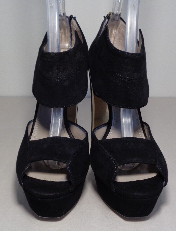 Pre-owned Calvin Klein Collection Size 9.5 M Amelia Black Suede Sandals Women's Shoes