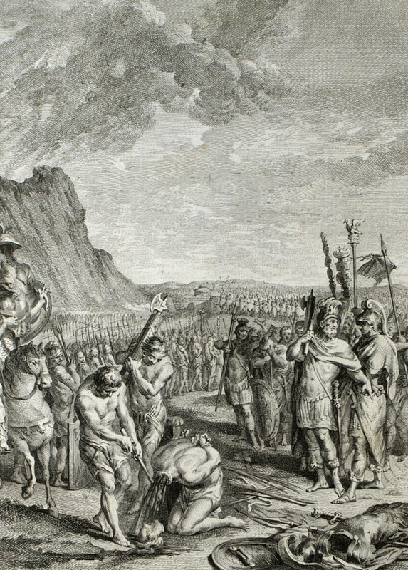 Decapitation Du Fils De Manlius Torquatus Saint Aubin Gravure Originale 1798