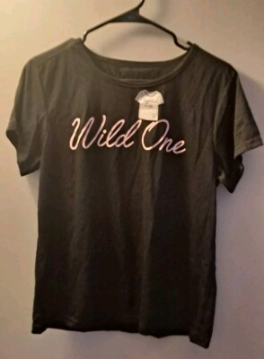 Bobbie Brooks Black Pajama T-Shirt  Wild One Logo Size Xl