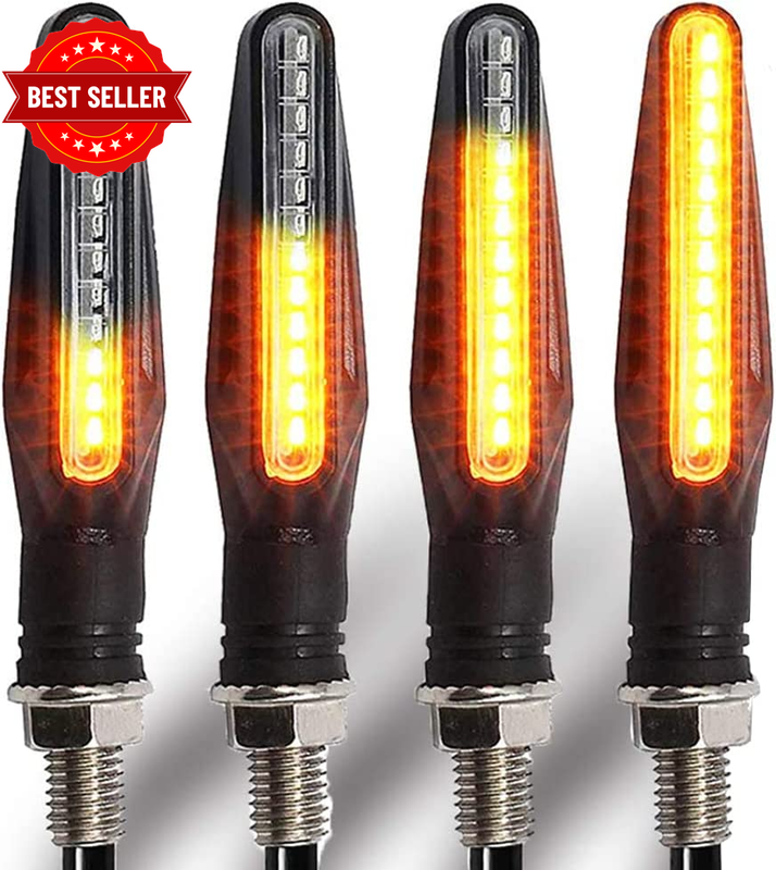 Motorcycle Blinkers Indicator Turn Signal Amber Flowing Sequential Universal Lam