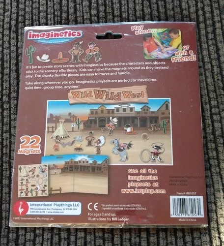Imaginetics Magnet Play Set Wild Wild West 22 Piece Cowboy Horse Indian New