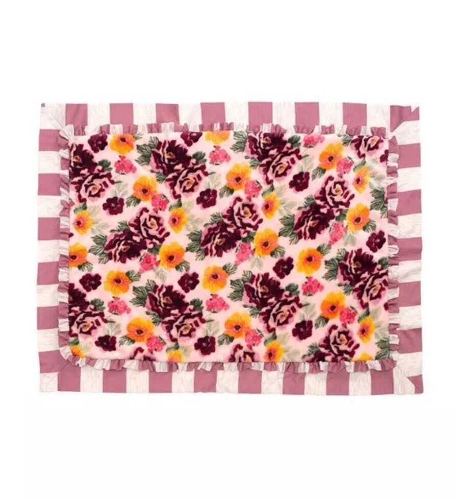 MATILDA JANE  Blanket Throw ONCE UPON A TIME Floral Soft 62 x 62 NWT In Bag