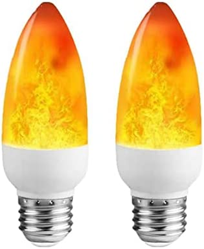 LED Flame Effect Light Bulb E26 Flickering Candelabra Light Bulbs 4W Warm Yellow