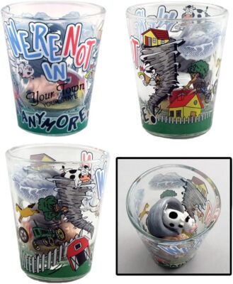 Lipco Twister Inside Shot Glass, Glass and Plastic, 1.2 Oz, Glassware a