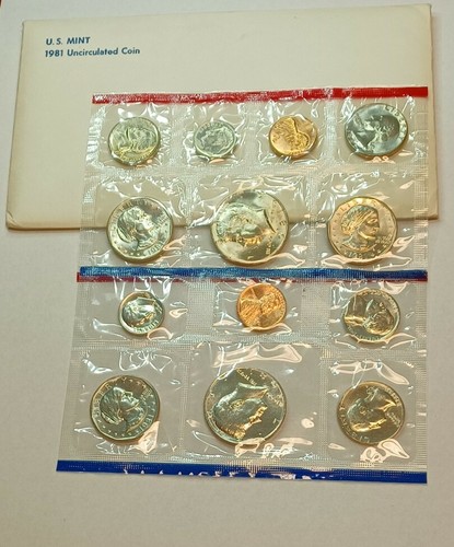 1981 US Mint 13 Coin Uncirculated Set Complete Philadelphia & Denver OGP