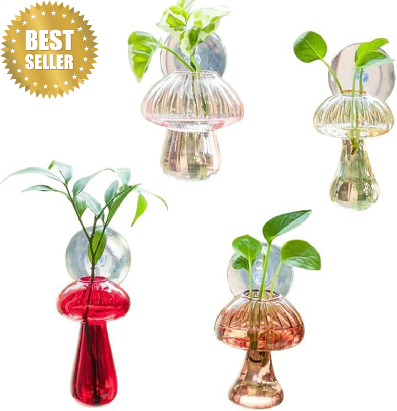 4Pcs Window Propagation Stations, Mushroom Plant Propagation Station