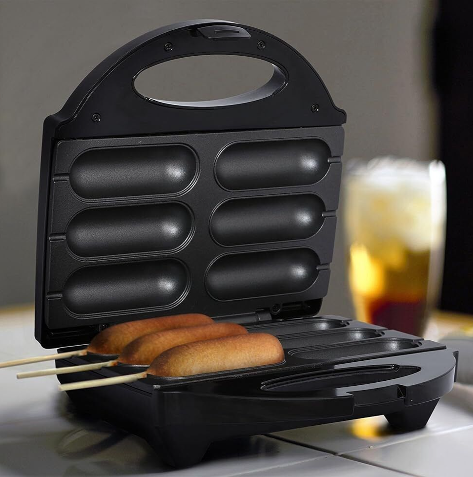 Corn Dog Maker Machine Non-Stick Electric Presser Mini Kitchen Stainless Steel