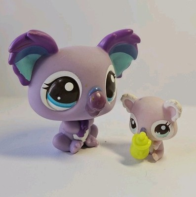 LPS Koala Mommy and Baby #2501 #2502 Authentic Hasbro Rare Littlest Pet Shop 