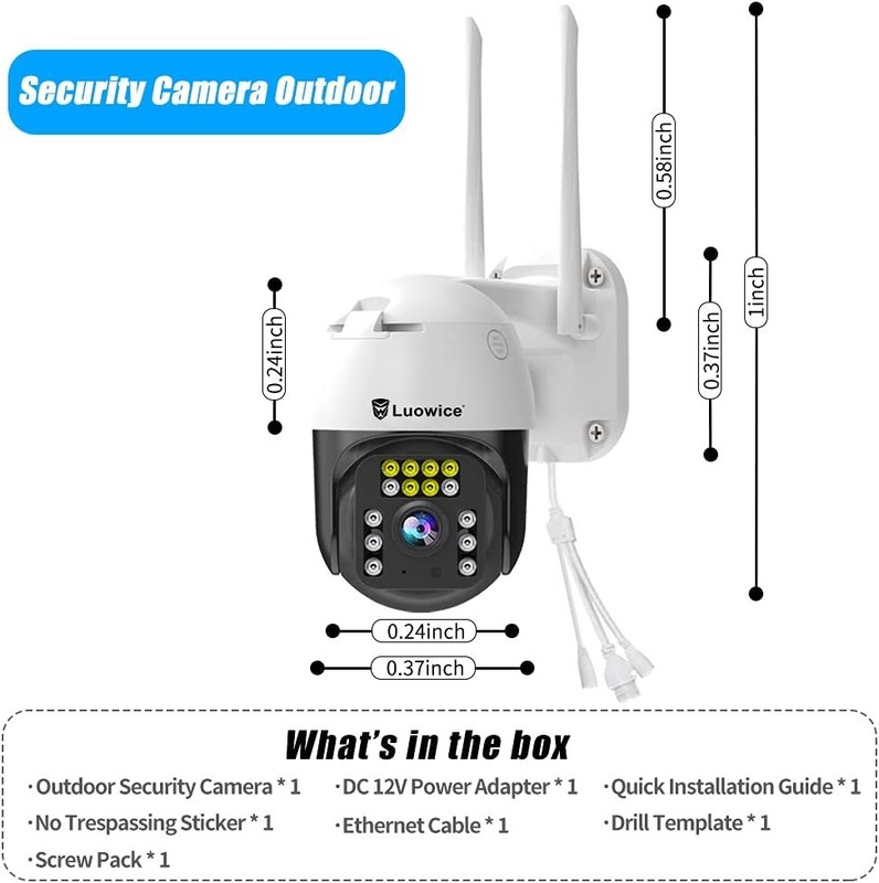 Camara De Seguridad WIFI Inalambrica 355 Para Casa Exterior 1080 Audio Mic 038