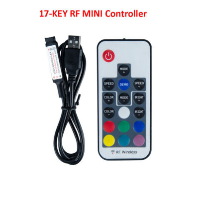 LED Strip RGB Controller USB 5V Music Mini Bluethooth APP 17/24-key Remote RF20