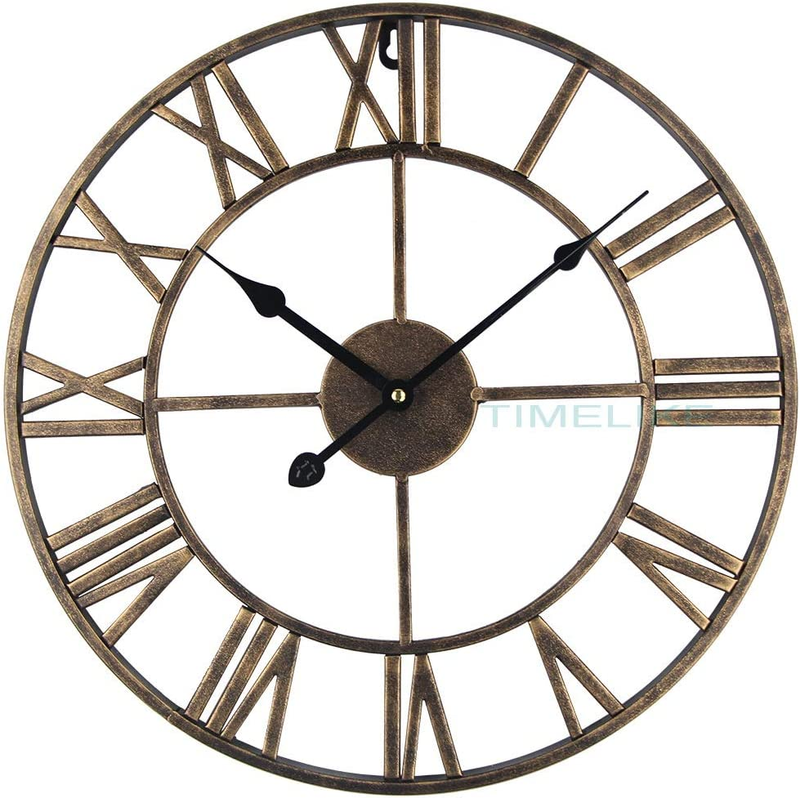 Large Roman Wall Clock, Rustic Vintage Metal Wall Clock Oversized Big Wall Clock