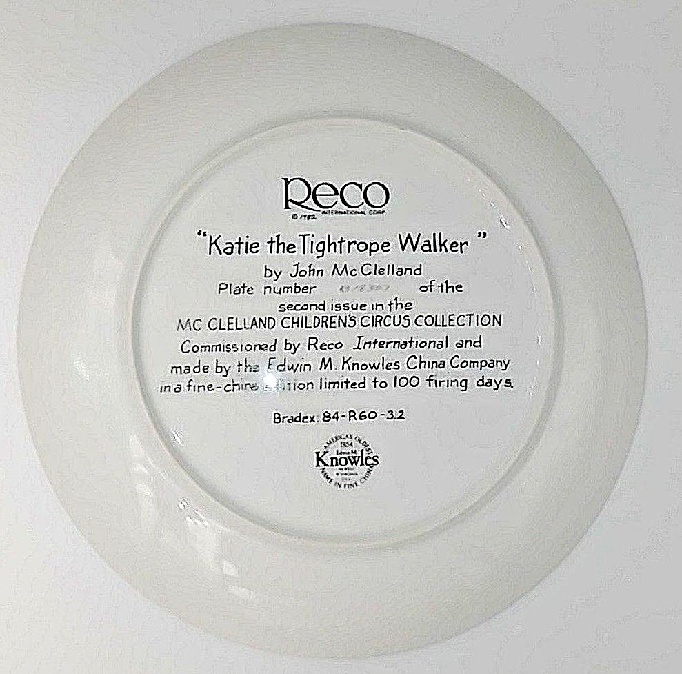Reco John McClelland Collector Platte Katie the Tightrope Walker 1982 P187