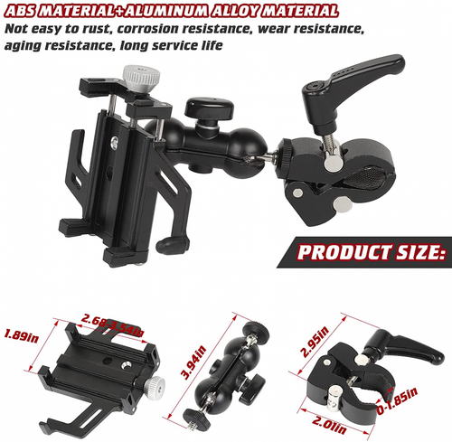 A-Pillar Phone Holder Mount Bracket Anti-Shake for Jeep Wrangler JK JL JT 2007+