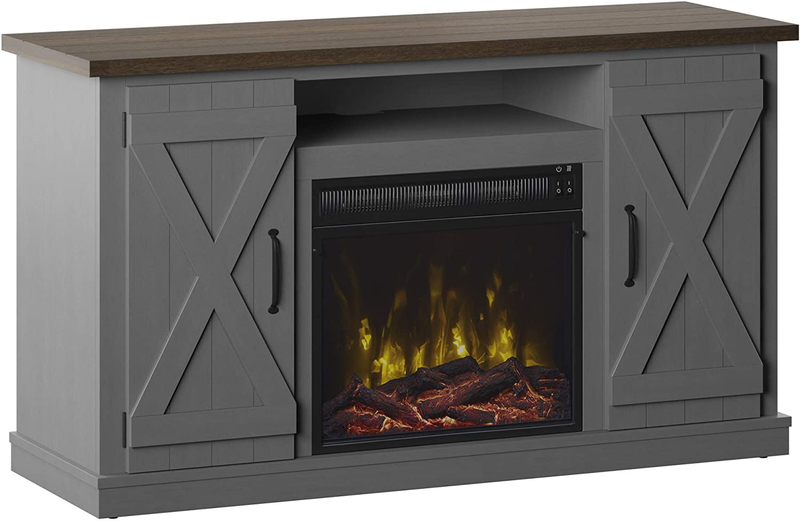 For Tvs Up To 55" Electric Fireplace, Antique Gray