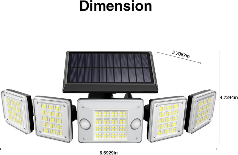 Solar Lights Outdoor, 280 LED Solar Lights for Outside, Solar Flood Lights IP65