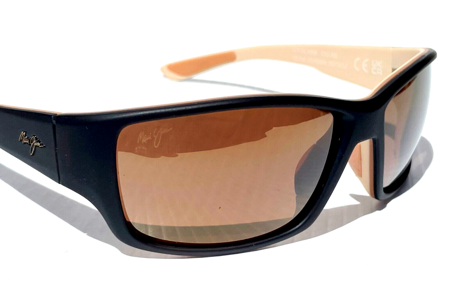 Pre-owned Maui Jim Local Kine Mat Brown & Tan Polarized Brown Glass Sunglass H810-25mc