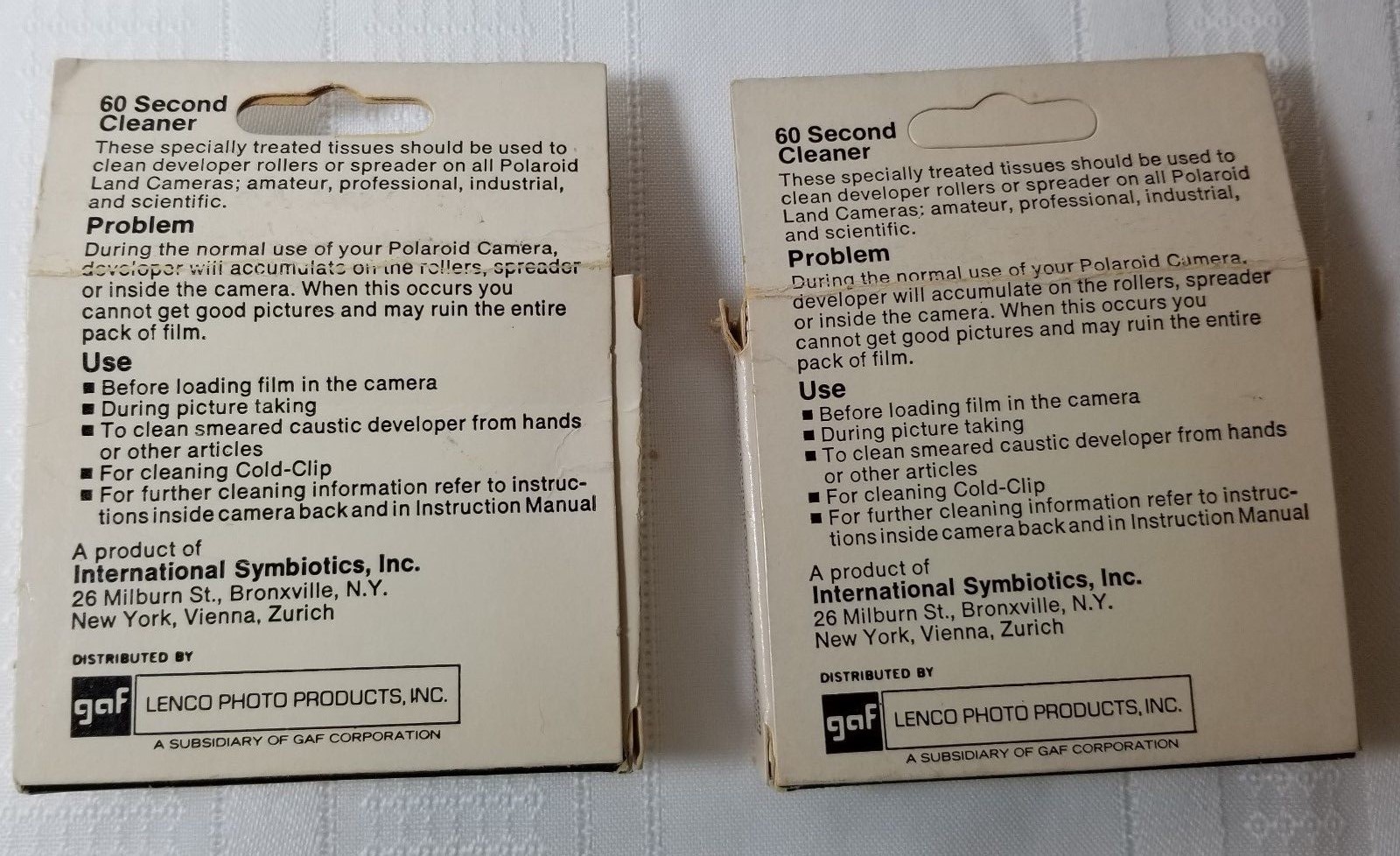 60 Second Cleaner Wipes For Vintage Polaroid Camera Rollers Spreaders Lot of 10