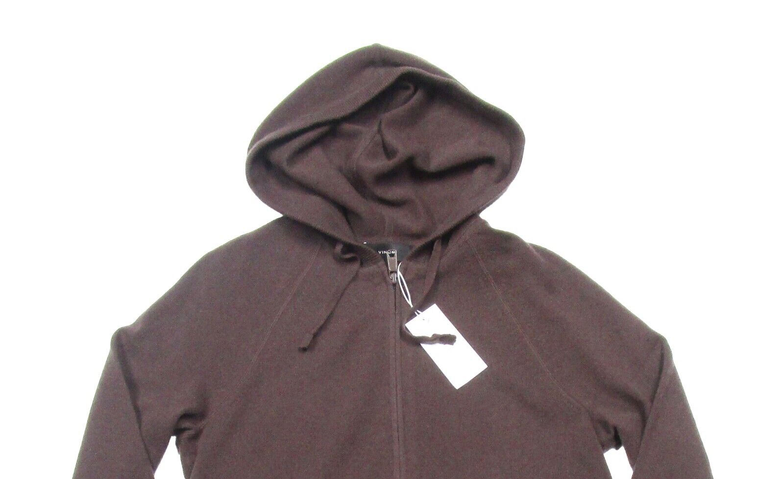 Pre-owned Vince Men's Brown Wool Cashmere Full Zip Hooded Sweater $425