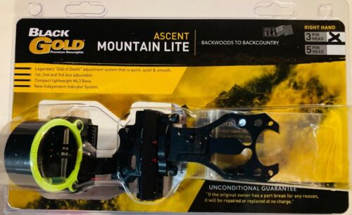 Black Gold Ascent Mountain Lite Sight 3 Pin .019 Right Hand Adjustable  