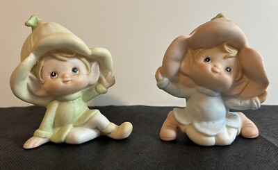 Pixie Elf Gnome Fairies Dwarves HOMCO Nursery CottageCore Flower Garden 70s 80s