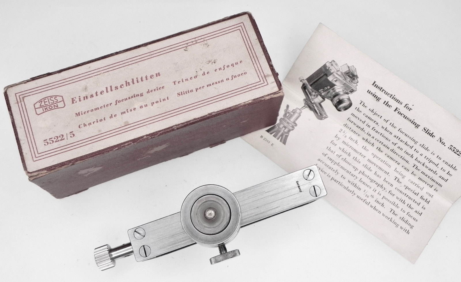 Zeiss Ikon 5522/5 Micrometer Focusing Device Minty Zeiss Ikon 5522/5 Micrometer Focusing Device Minty