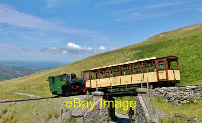 Photo 6x4 Snowdon Mountain Railway crosses Llanberis path Nant Peris or O c2014