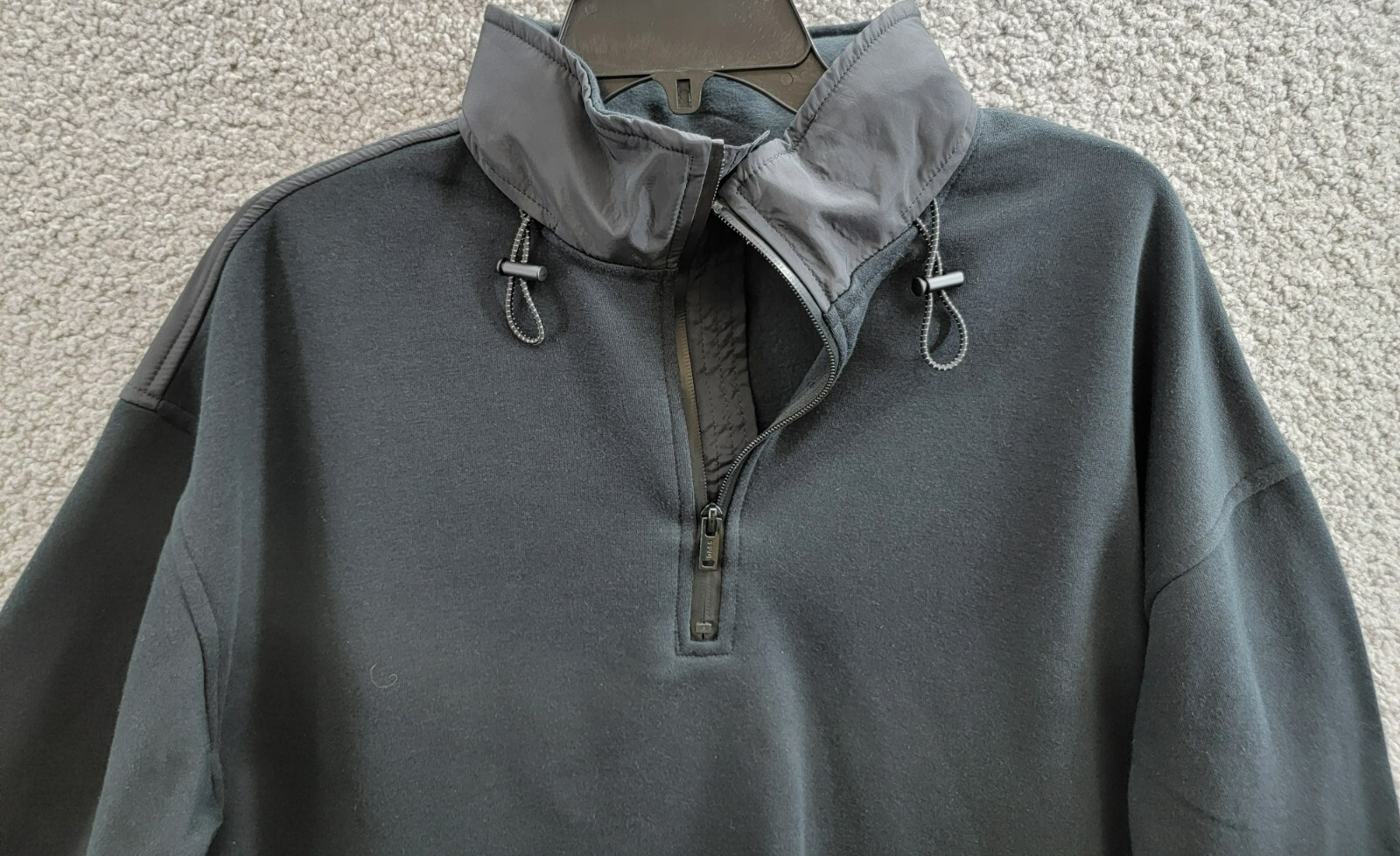 BASS OUTDOOR Regular-Fit Convertible Hood 1/4-Zip Sweatshirt Mens S Black Beauty - Picture 3 of 17