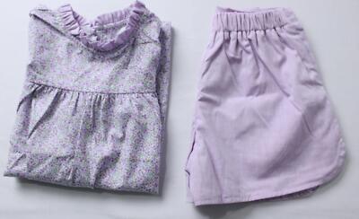 Willow Girl's 2-Piece Flutter Sleeve Floral Dress & Shorts Set CA4 Purple Size 6