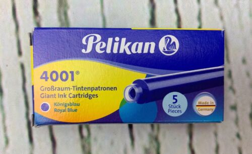 Pk 5 Pelikan 4001 Giant Fountain Pen Ink Cartridges GTP5 Royal...