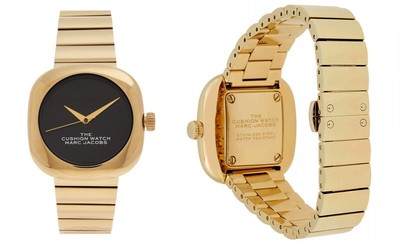 Pre-owned Marc Jacobs Luxury Ladies Watch  The Cushion Quartz Black Dial Watch Rrp £360