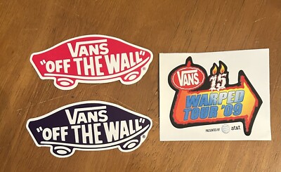 2009 WARPED TOUR ~ VANS SHOES ''OFF THE WALL'' STICKERS ~ LOT of THREE (3) LOGOS