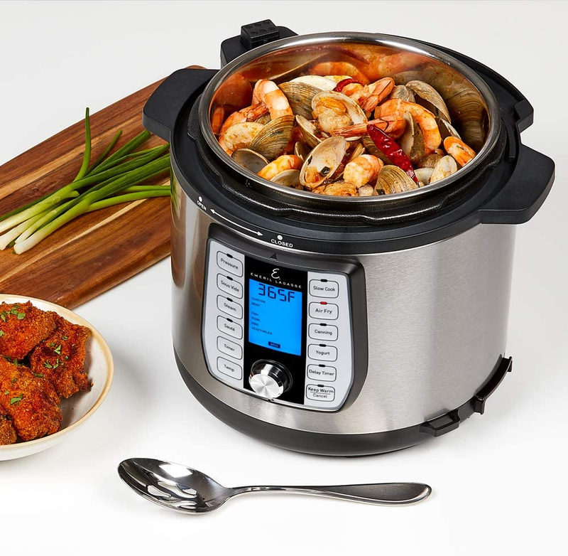 Pressure Air Fryer, 8 Qt with 5 Pc Accessory Pack, Silver