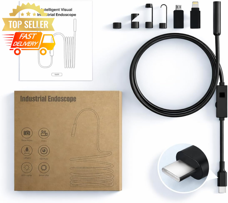 32.8FT 1080P Endoscope Camera, IP67 Waterproof, Android/iOS Compatible