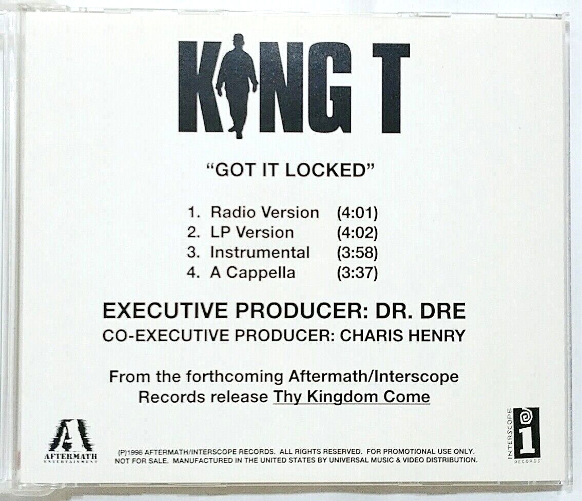 (CD) King T – Got It Locked , INT5P-6409, Promo, Single, Rare. (CD) King T – Got It Locked , INT5P-6409, Promo, Single, Rare.