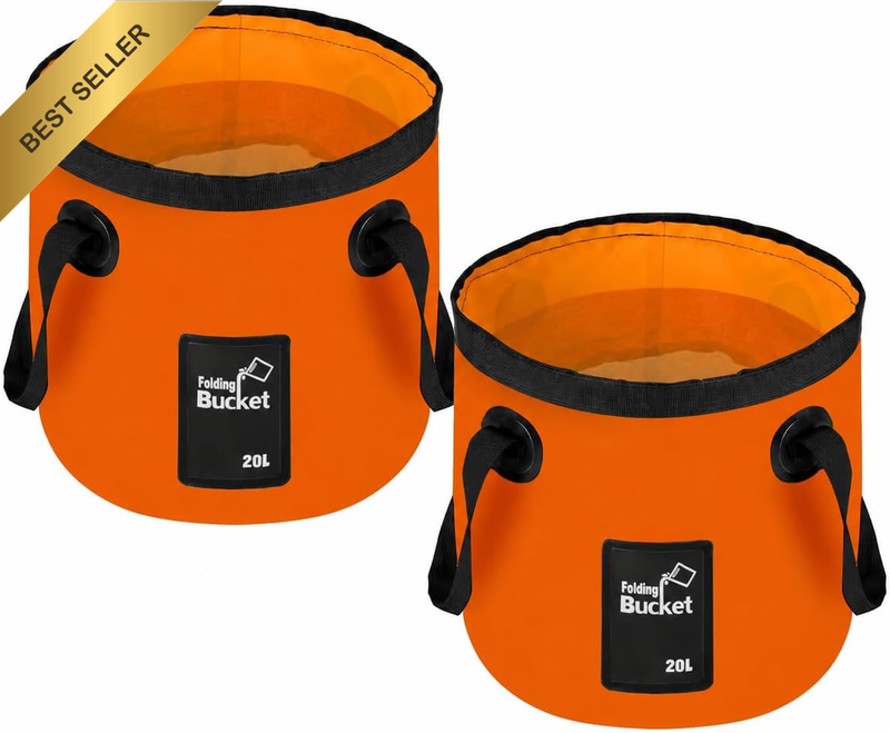 2 PCS Collapsible Bucket 20L, Folding Bucket Foldable Bucket Set, Lightweight PV
