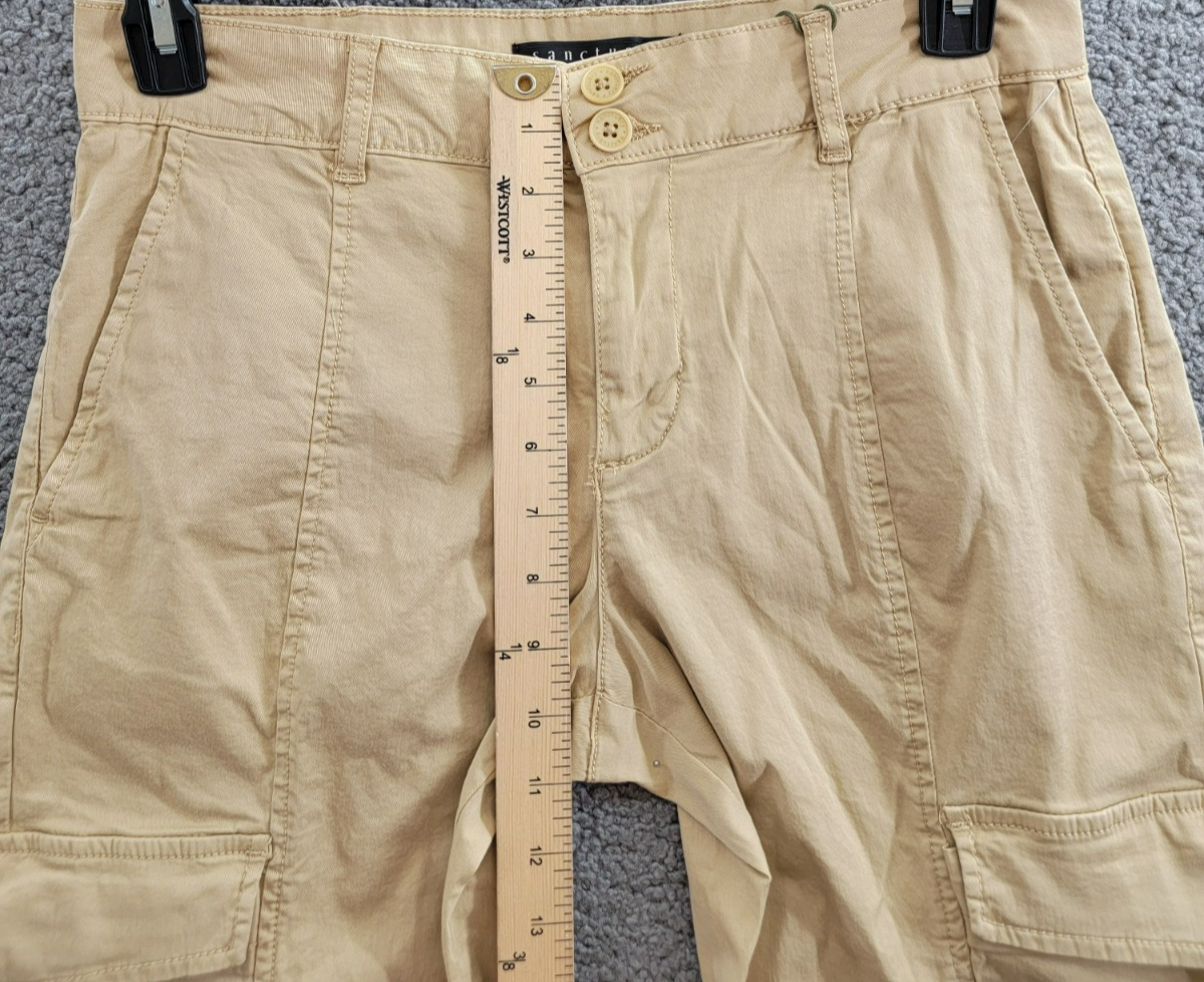 Sanctuary Rebel Cargo Pants Women's 28 True Khaki Tapered Leg Button Zip Closure - Picture 11 of 20