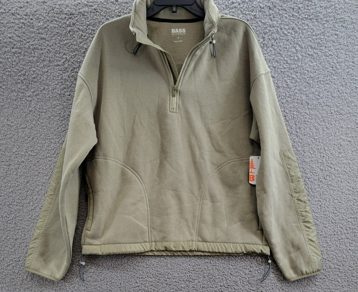 BASS OUTDOOR Regular-Fit Convertible Hood 1/4-Zip Sweatshirt Men's M Overland - Picture 2 of 17