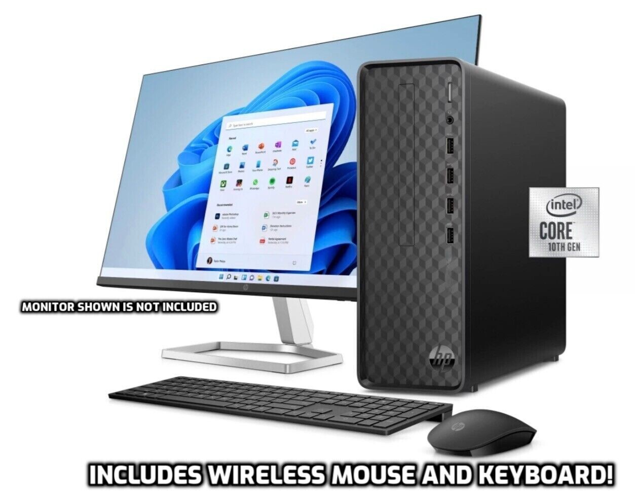 New HP S01 Slim Desktop PC 10th Gen Core i3-10105 3.70GHz