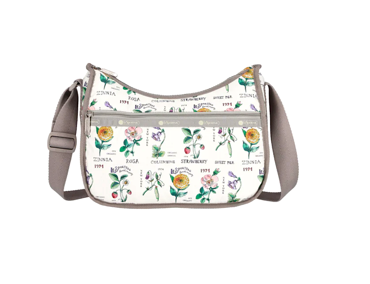★LeSportsac★ DITSY DAISY CLASSIC HOBO Solid Black Classic Hobo Bag | Nylon Hobo Shoulder