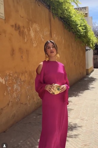 ZARA NWT WOMAN SS24 SATIN EFFECT OPEN BACK DRESS MAGENTA