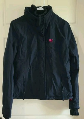 Abercrombie & Fitch Jacket Womens Large Weather Warrior Full Zip Snap Fleece *