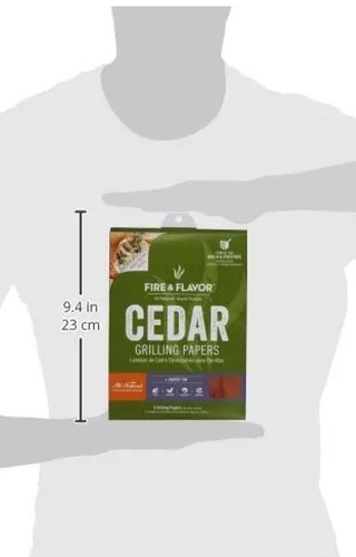 Fire & Flavor Cedar Wraps 8 Papers 2 Ounce Package  8.5 x 6.25 Inch