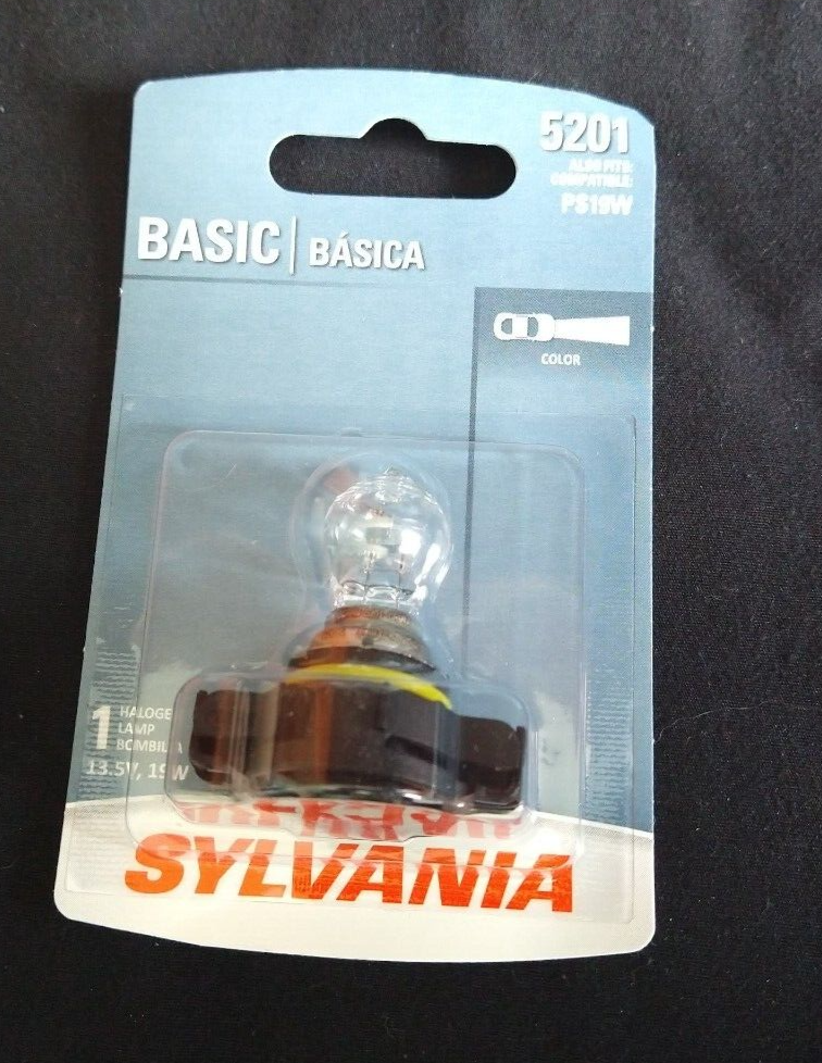 SYLVANIA 5201 HALOGEN DAYTIME RUNNING LIGHT FOG BULB NEW BASIC PS19W