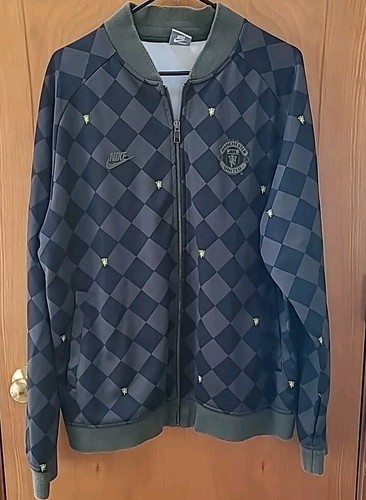 Nike Manchester United checkered Soccer Club Jacket Size XL
