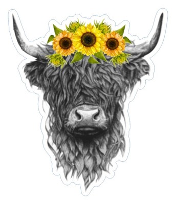 Highland Sunflower Sticker