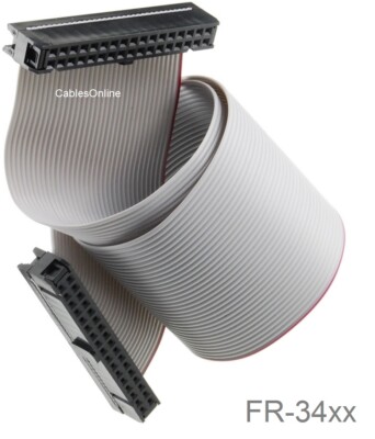 34-Pin (2x17) Female to Female 2.54mm-Pitch 34-wire IDC Flat Ribbon Cable