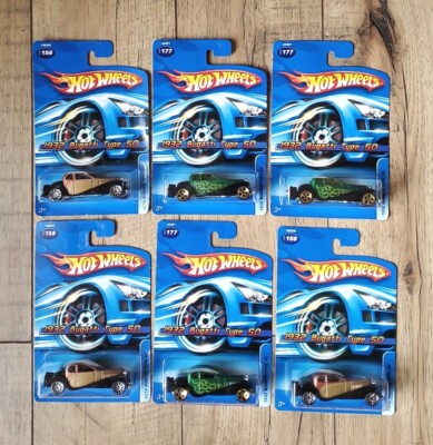 2005 Hot Wheels 1932 Bugatti Type 50 Collector #158 Brown & Green Lot Of 6