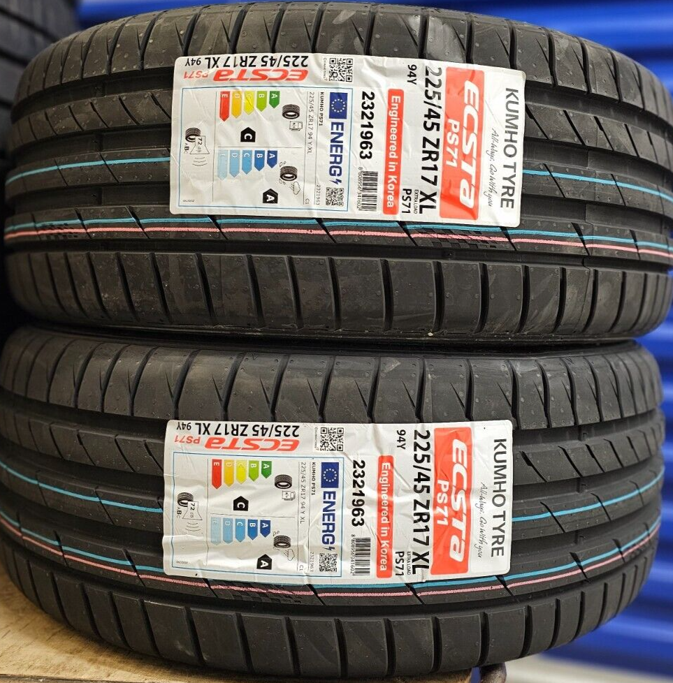 2X NEW KUMHO ECSTA PS71 225/45 ZR17 XL 94Y TYRES 225 45 17 2X NEW KUMHO ECSTA PS71 225/45 ZR17 XL 94Y TYRES 225 45 17