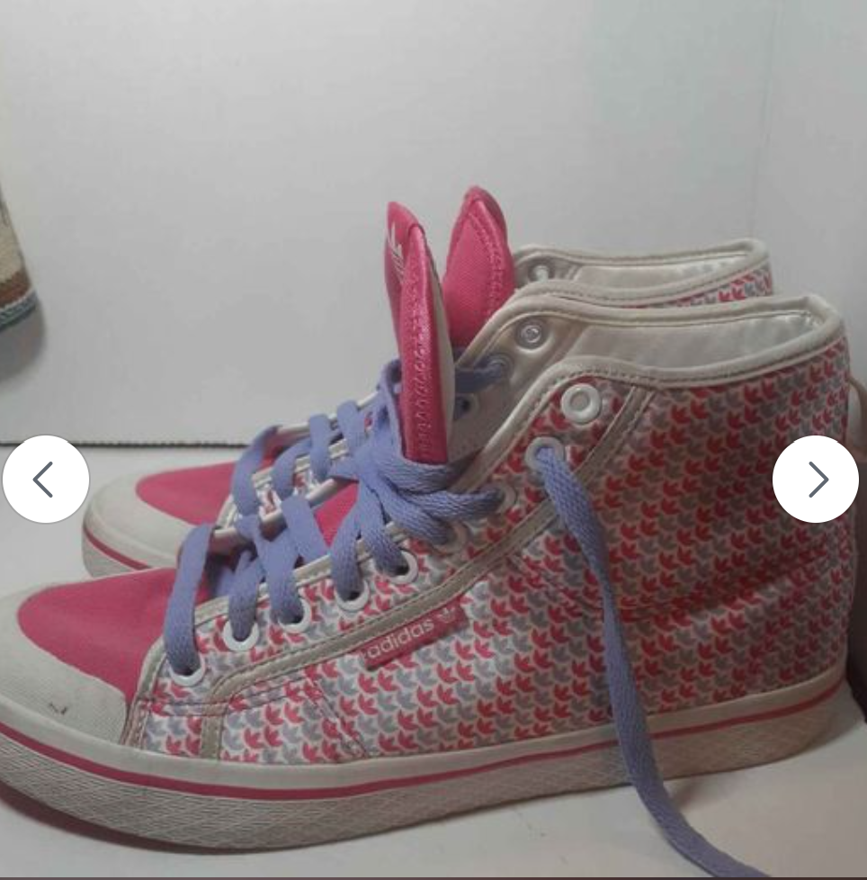 Adidas Sneakers Woman's High Top Pink And Purple Sneaker.